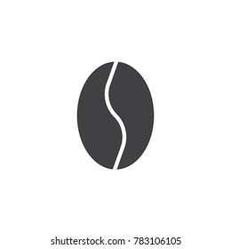 Coffee bean icon vector, filled flat sign, solid pictogram isolated on white. Symbol, logo illustration.