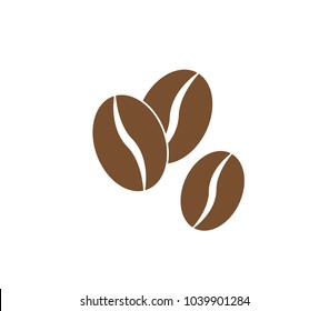 Coffee bean icon.  Vector coffee illustration.  brown coffee beans. 