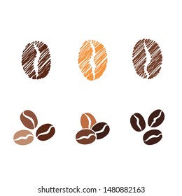 coffee bean icon vector illustration template