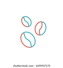coffee bean icon vector illustration two color line style design. isolated on white background