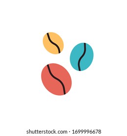 coffee bean icon vector illustration flat style design. isolated on white background