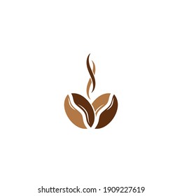 coffee bean icon vector illustration template