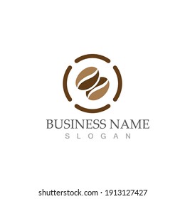 coffee bean icon vector illustration template