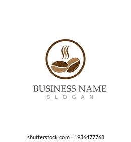 coffee bean icon vector illustration template