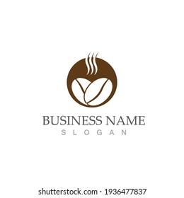 coffee bean icon vector illustration template