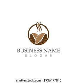 coffee bean icon vector illustration template