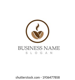 coffee bean icon vector illustration template