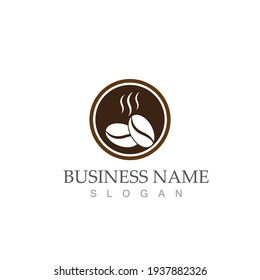 coffee bean icon vector illustration template