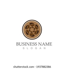 coffee bean icon vector illustration template