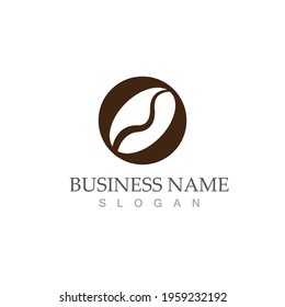 coffee bean icon vector illustration template