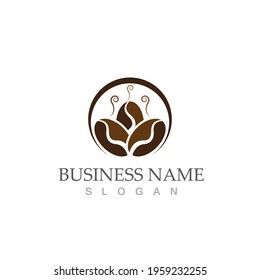 coffee bean icon vector illustration template