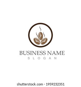 coffee bean icon vector illustration template