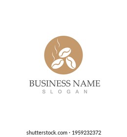 coffee bean icon vector illustration template