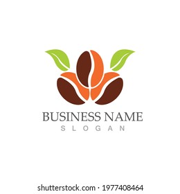 coffee bean icon vector illustration template
