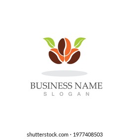 coffee bean icon vector illustration template
