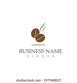 coffee bean icon vector illustration template