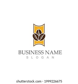 coffee bean icon vector illustration template
