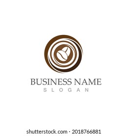 coffee bean icon vector illustration template