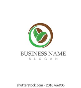 coffee bean icon vector illustration template