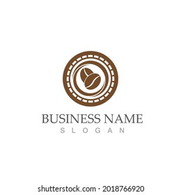 coffee bean icon vector illustration template