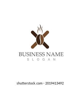 coffee bean icon vector illustration template