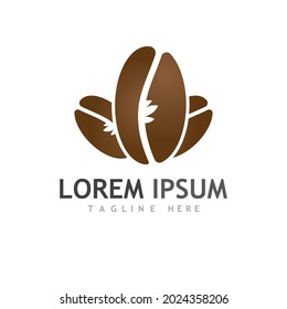 coffee bean icon vector illustration template