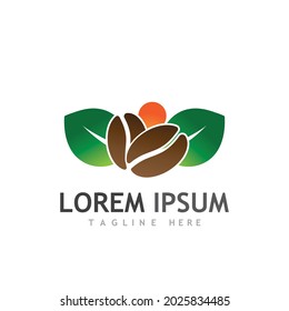 coffee bean icon vector illustration template