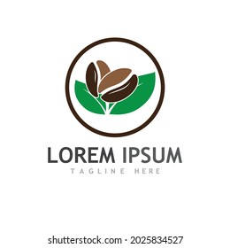 coffee bean icon vector illustration template