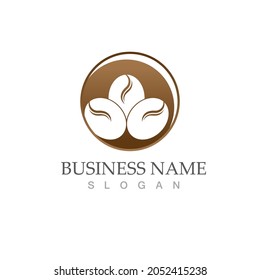 coffee bean icon vector illustration template