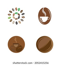 plantilla de ilustración del vector de icono de judías de café