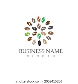 coffee bean icon vector illustration template