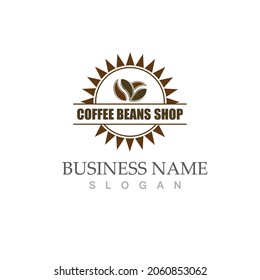 coffee bean icon vector illustration template