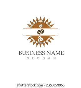coffee bean icon vector illustration template