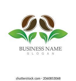 coffee bean icon vector illustration template