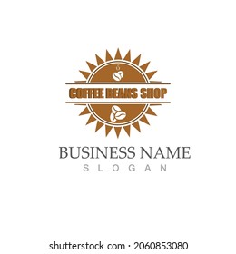 coffee bean icon vector illustration template