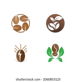 coffee bean icon vector illustration template