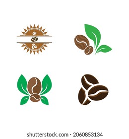 coffee bean icon vector illustration template