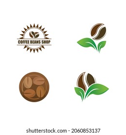 coffee bean icon vector illustration template