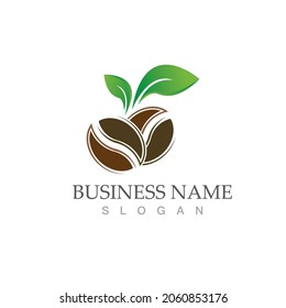 coffee bean icon vector illustration template