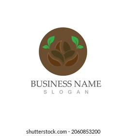 coffee bean icon vector illustration template