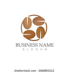 coffee bean icon vector illustration template