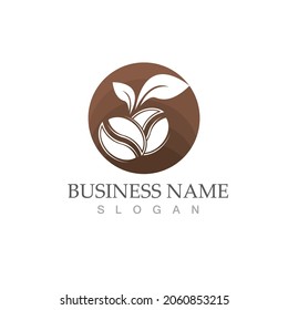 coffee bean icon vector illustration template