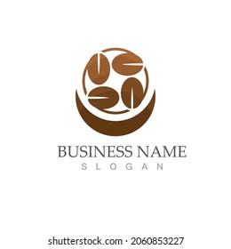 coffee bean icon vector illustration template