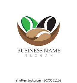 coffee bean icon vector illustration template