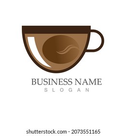 plantilla de ilustración del vector de icono de judías de café