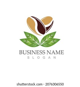 coffee bean icon vector illustration template