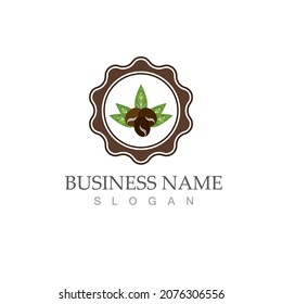 coffee bean icon vector illustration template