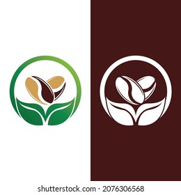 coffee bean icon vector illustration template