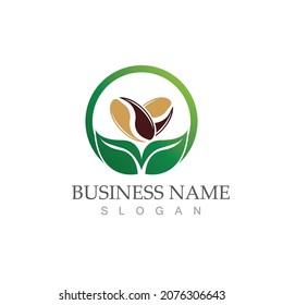 coffee bean icon vector illustration template