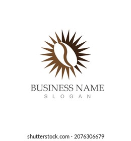 coffee bean icon vector illustration template